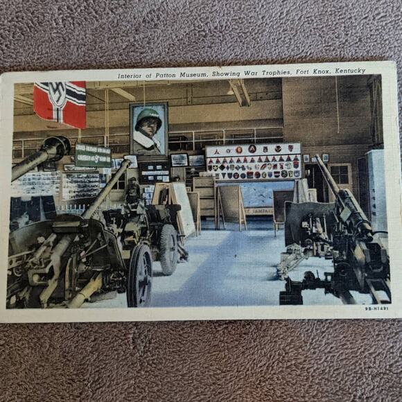 Vintage C1950 Patton Museum Postcard Showing War Trophies Fort Knox Kentucky WW2 - Picture 3 of 13